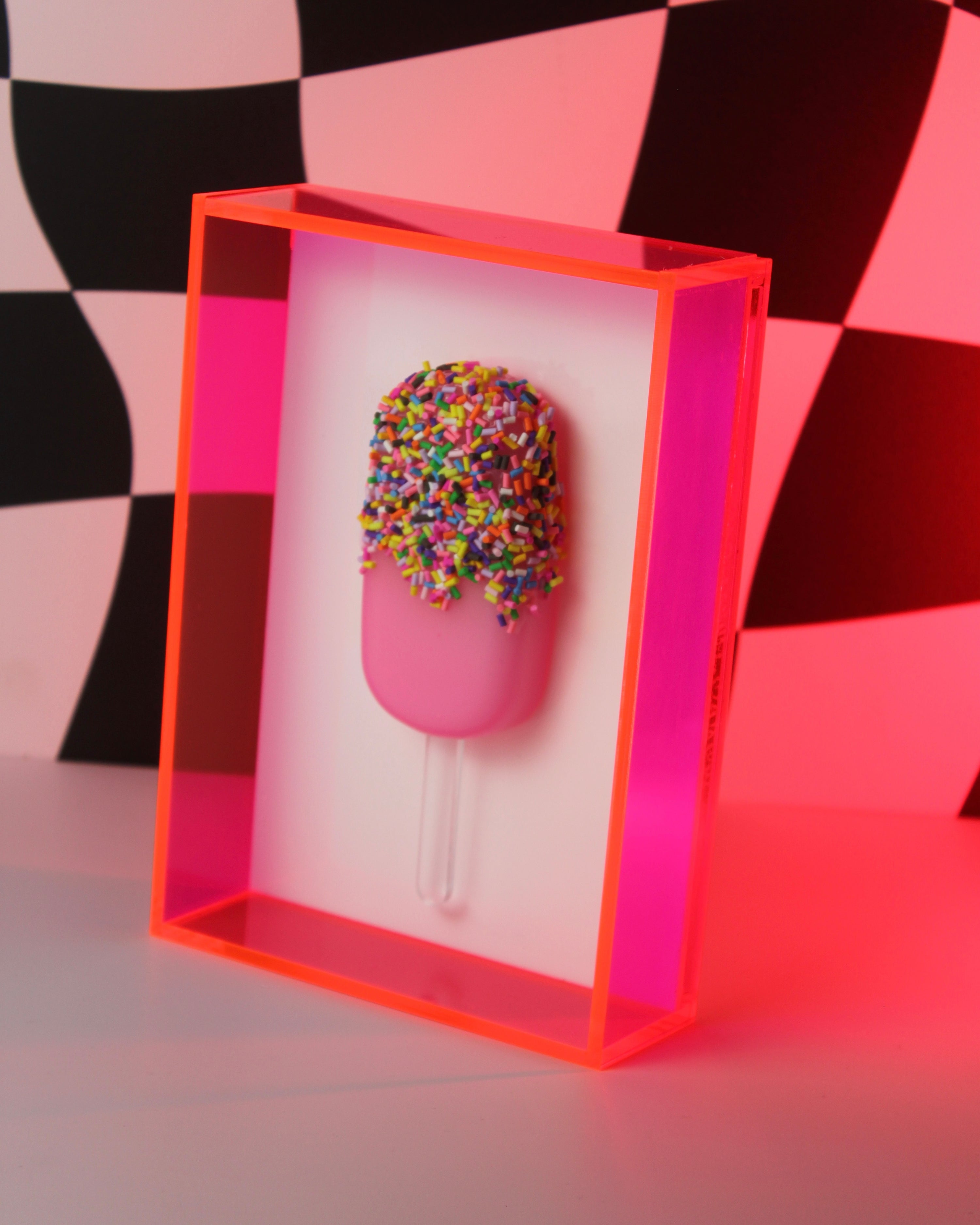 Pop Frame - Escultura de Picolé na Moldura de Acrílico