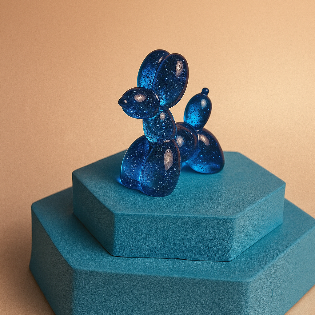 Moodie Colecionável balloon dog em resina 5x5 cm com cor surpresa, peça decorativa premium da Modern Mood