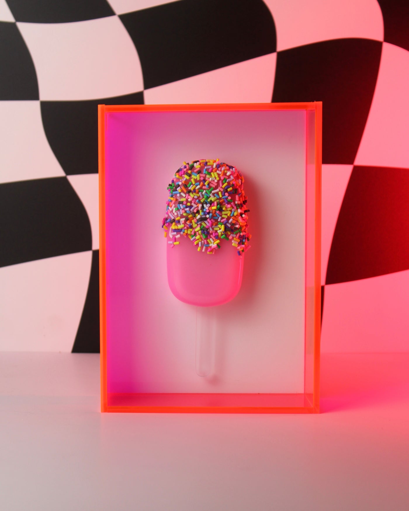 Pop Frame - Escultura de Picolé na Moldura de Acrílico