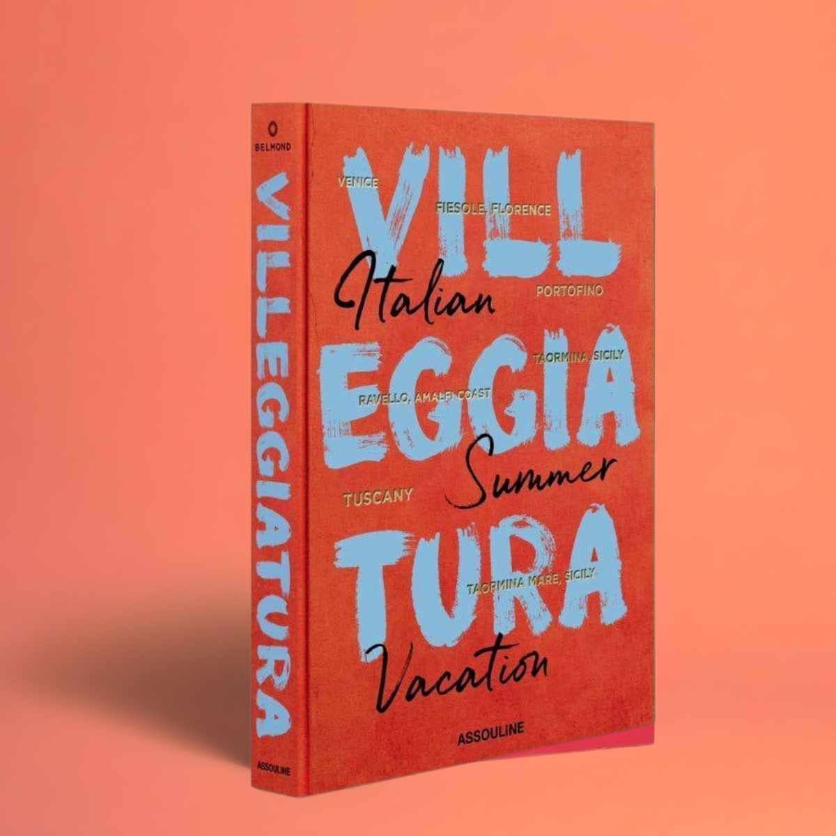 Livro Villeggiatura Assouline em capa dura, coffee table book de luxo sobre verão italiano e lifestyle mediterrâneo