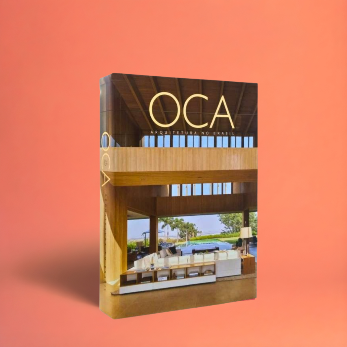 Livro Oca Arquitetura no Brasil 25 Anos da Queen Books em capa dura para decoração sofisticada