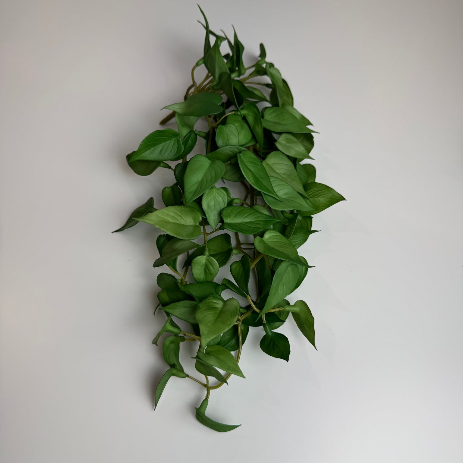 Planta artificial realista em galho verde de PVC para decoração de mesa, prateleira ou vaso (Jiboia/Eucalipto)
