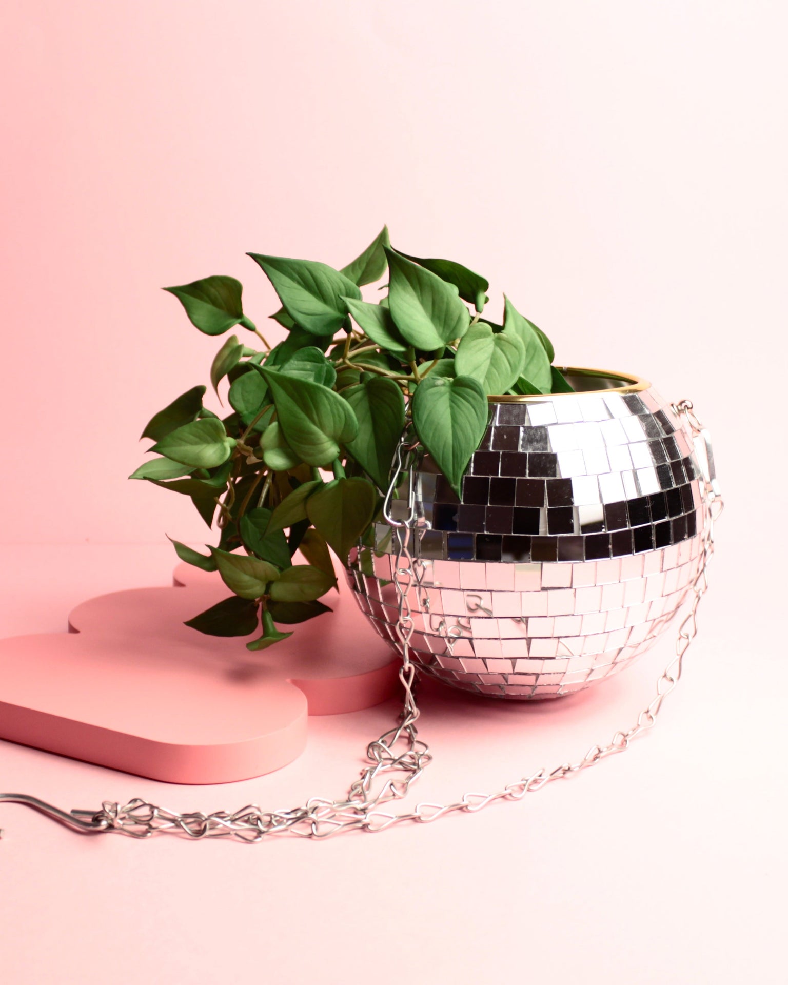 Cachepot disco espelhado suspenso artesanal com mosaico de espelhos, para plantas, disponível em 10 cm e 15 cm