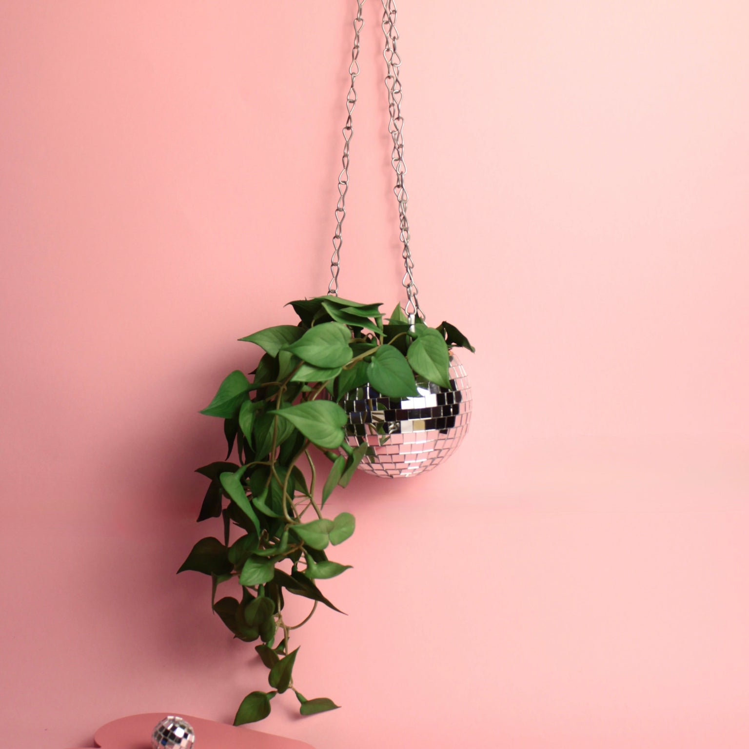 Cachepot disco espelhado suspenso artesanal com mosaico de espelhos, para plantas, disponível em 10 cm e 15 cm