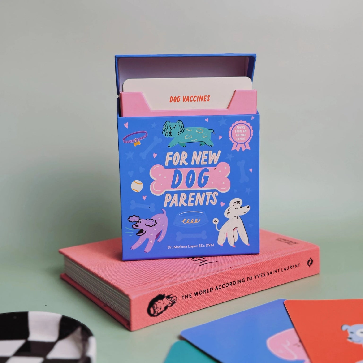 Livro Cards for New Dog Parents com 50 cartões ilustrados e caixa premium | Modern Mood [WEBP]