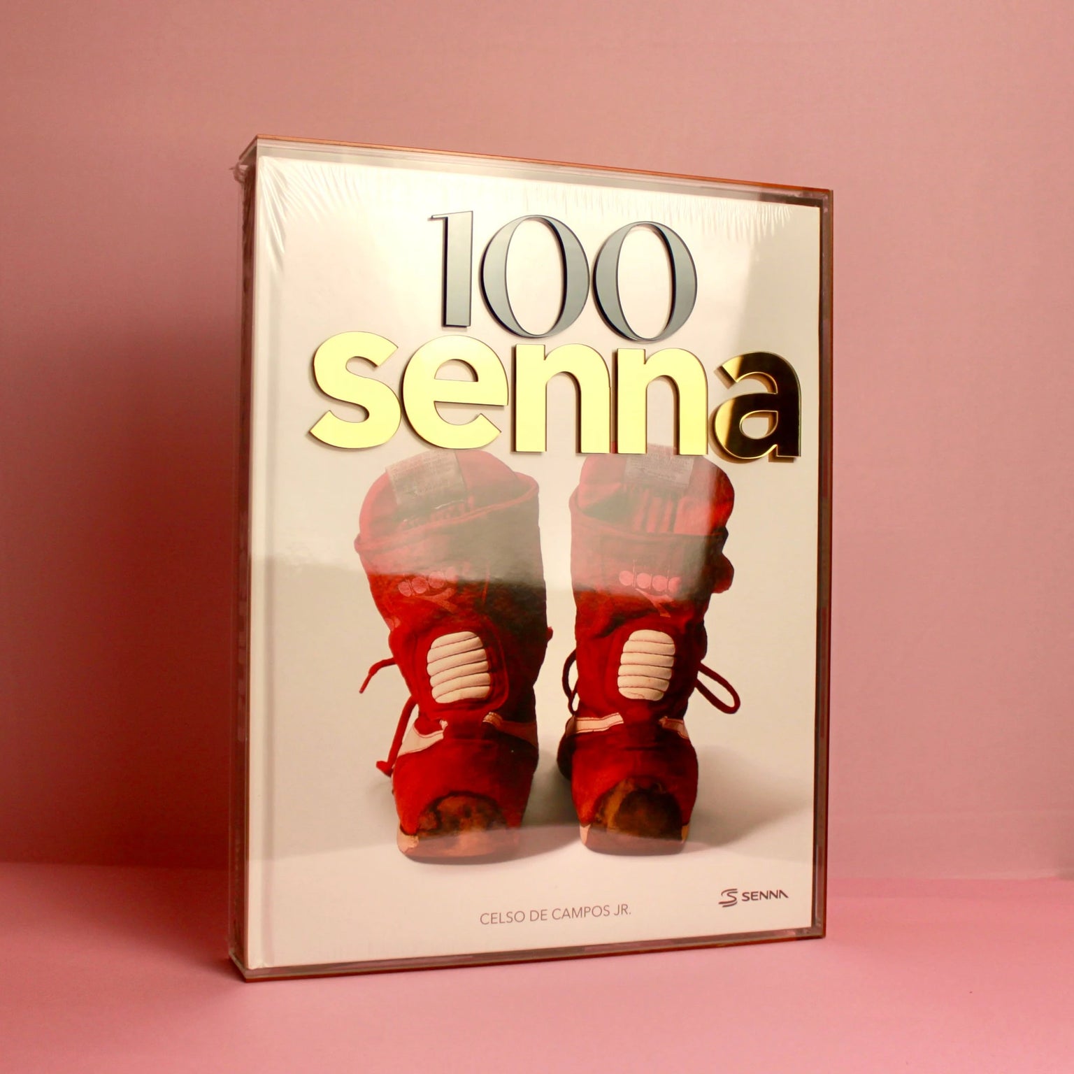 Livro 100 Senna Edição Especial 30 Anos com capa acrílica e gravura dourada (combo) - Modern Mood [WEBP]