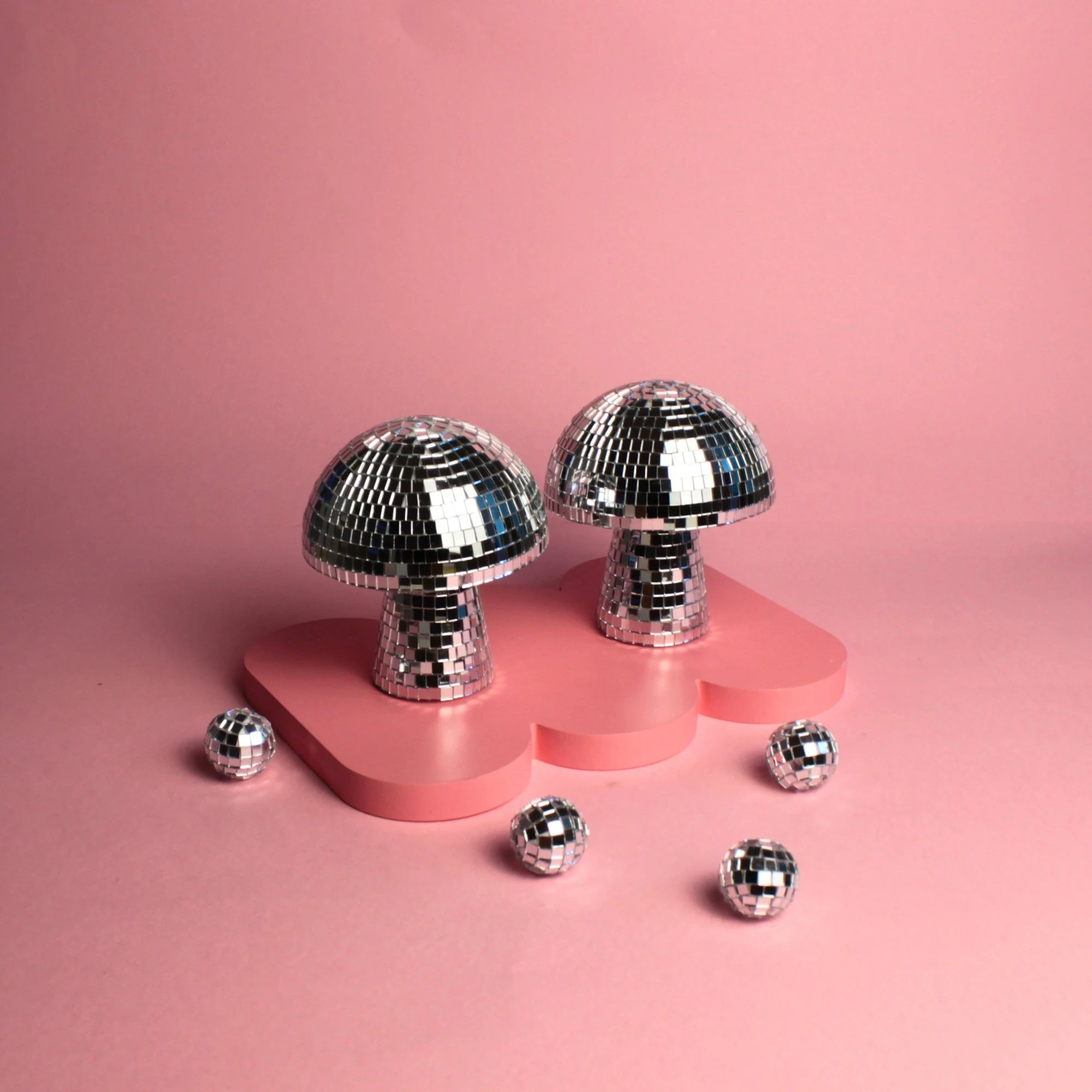 Cogumelo disco espelhado decorativo com mini espelhos, 10,5 x 9,5 cm, para quarto e sala [WEBP]