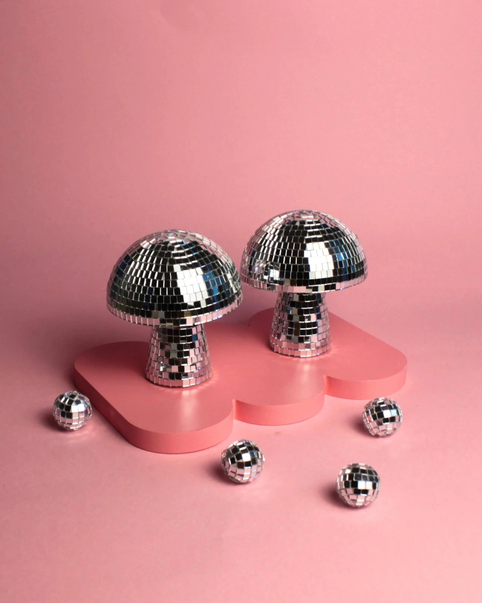 Cogumelo disco espelhado decorativo com mini espelhos, 10,5 x 9,5 cm, para quarto e sala [WEBP]