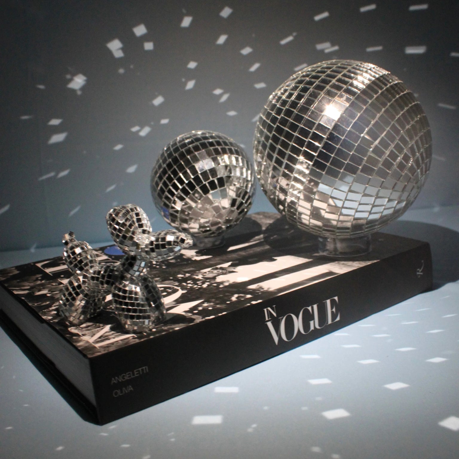 Globo espelhado decorativo Magic Ball com suporte de acrílico, opções 10 cm, 15 cm e dupla [WEBP]