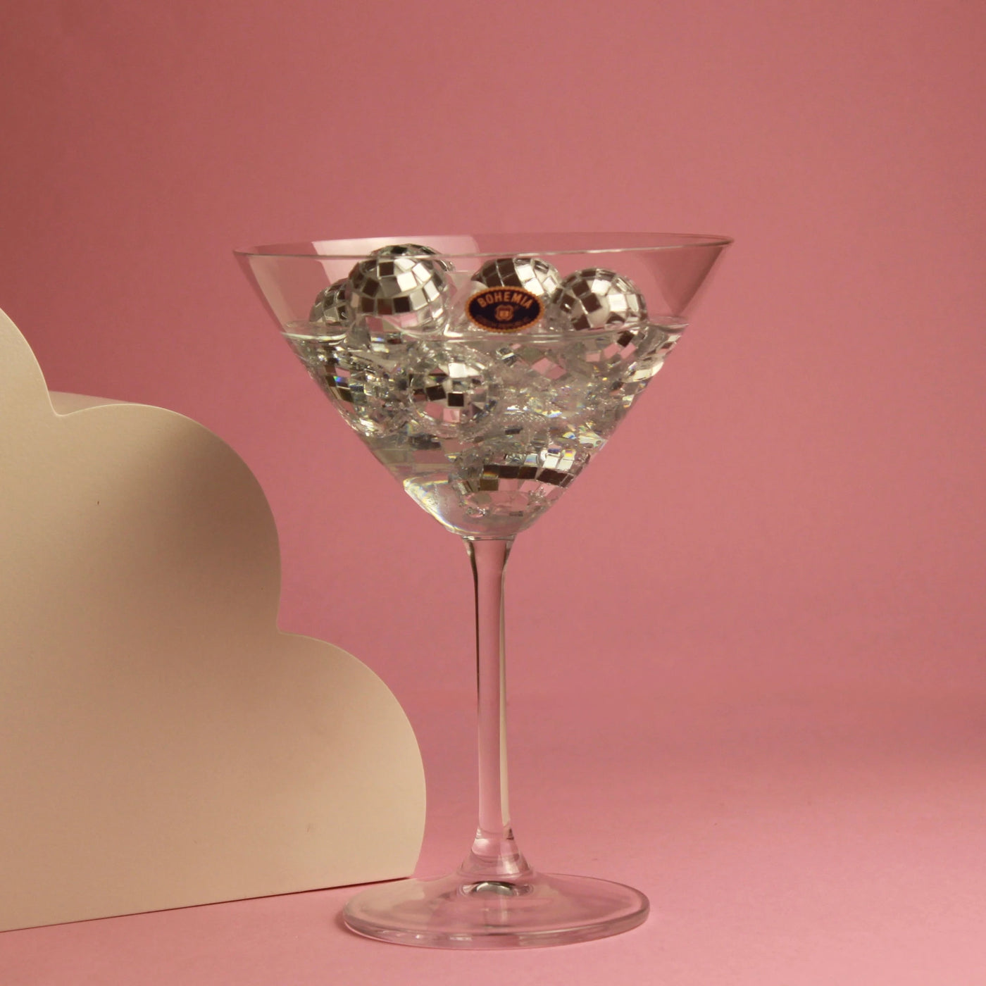 Taça Decorativa Disco em cristal e resina com mini espelhos internos, peça artesanal da Modern Mood [WEBP]
