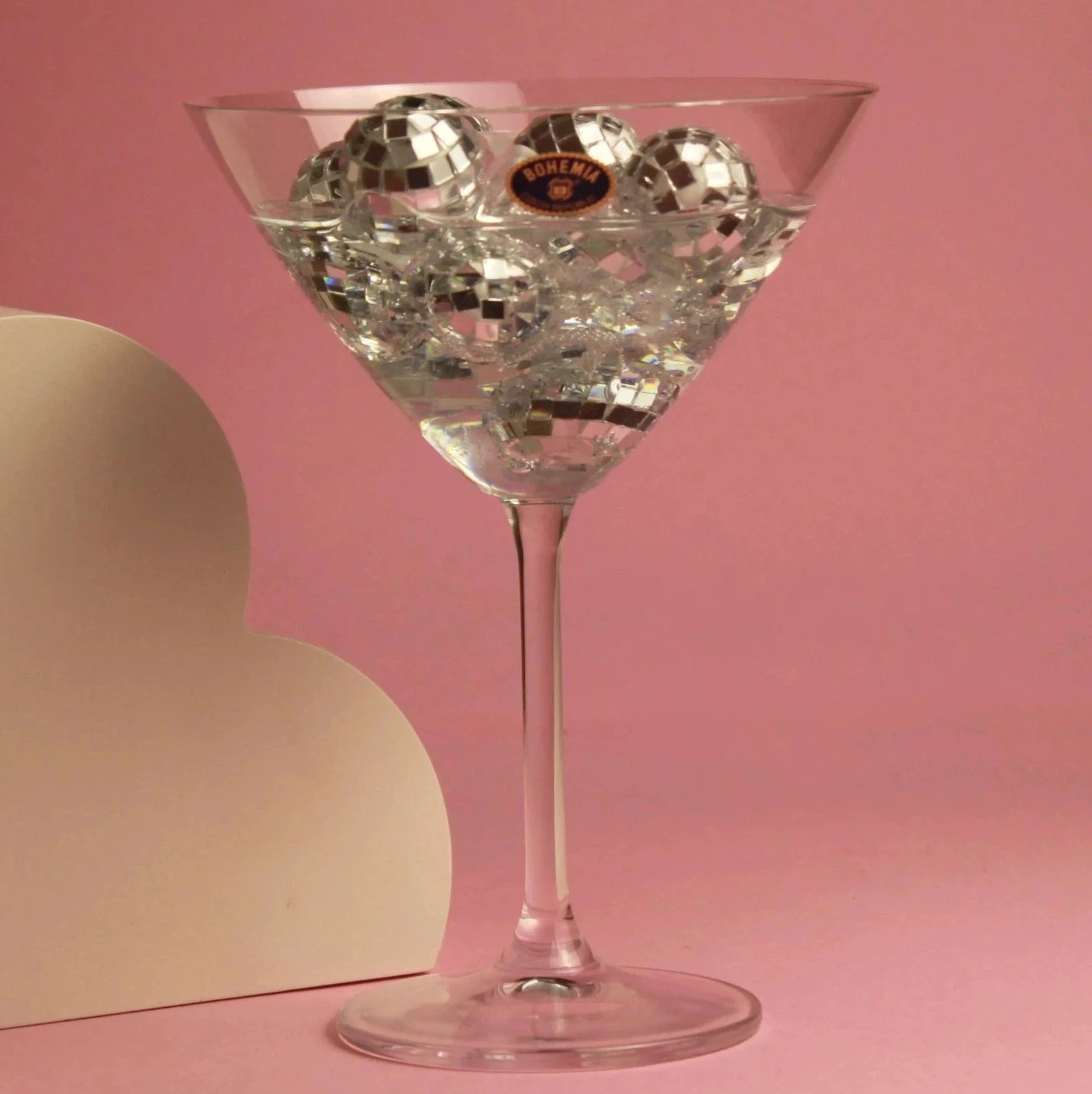 Taça Decorativa Disco em cristal e resina com mini espelhos internos, peça artesanal da Modern Mood [WEBP]