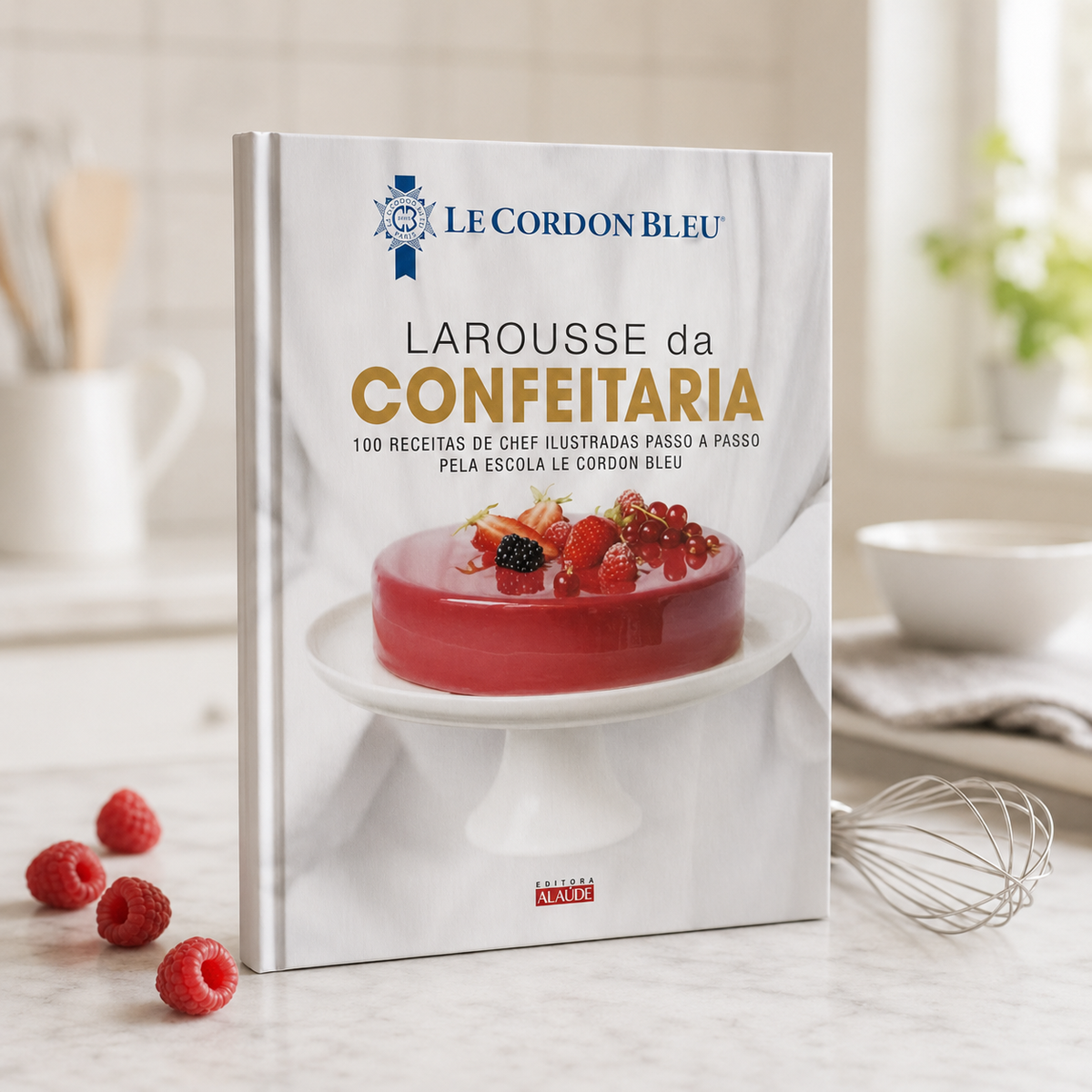 Livro Larousse da Confeitaria Le Cordon Bleu em composição de confeitaria