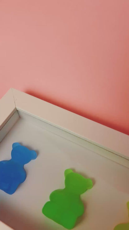 Gummy Gallery - Quadro de Ursos com Moldura