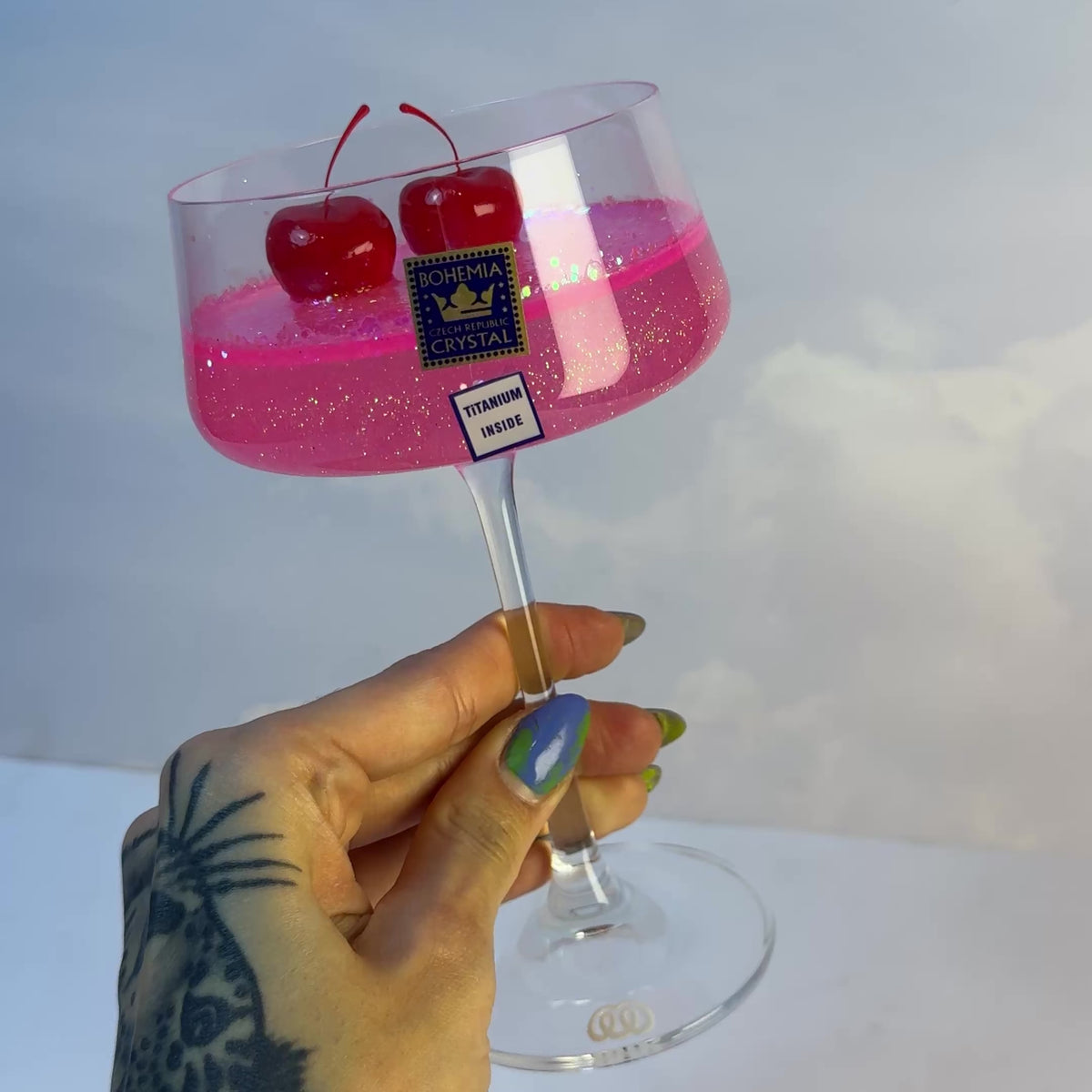 Taça Cherry - Taça de Cristal Decorativa