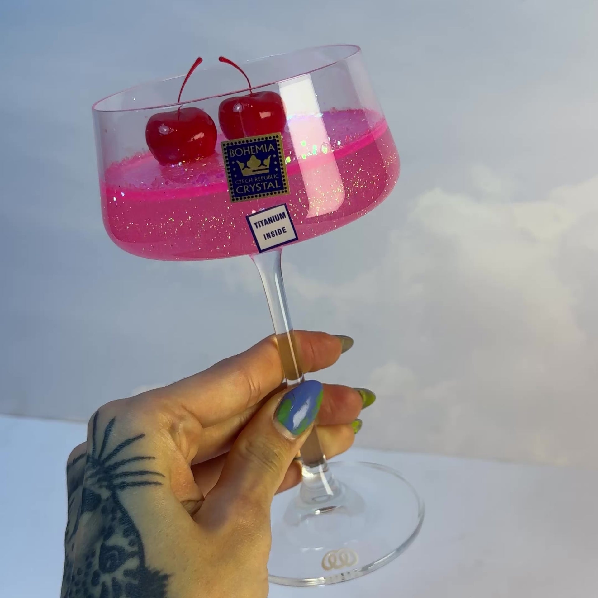 Taça Cherry - Taça de Cristal Decorativa